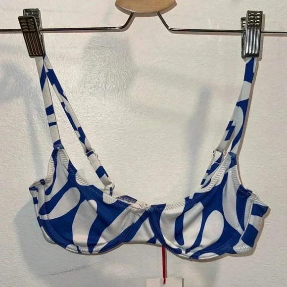 Solid & Striped The Eva Top - Azure Leaf Print - Picture 1 of 5